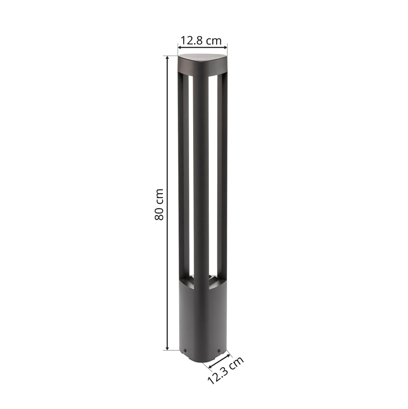 Lucande LED polkuvalaisin Pirron, 80 cm, kolmion muotoinen, IP54