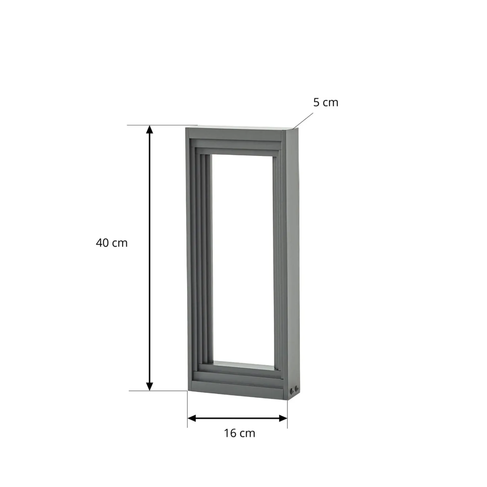 Lucande LED-pollarivalaisin Ashkan, korkeus 40 cm, antrasiitti, IP65