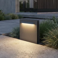 Lucande LED-pollarivalaisin Joril, antrasiitti, CCT, 23 cm, IP65