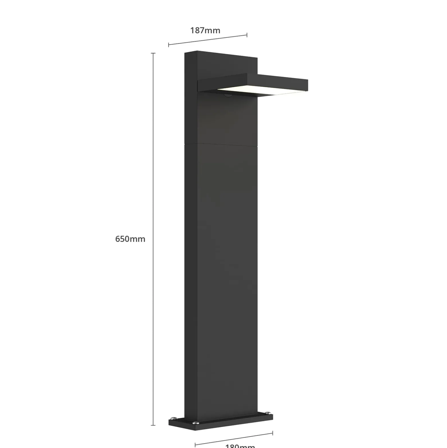 Lucande LED-pollarivalaisin Silvan, 65 cm, antrasiitti, metallia