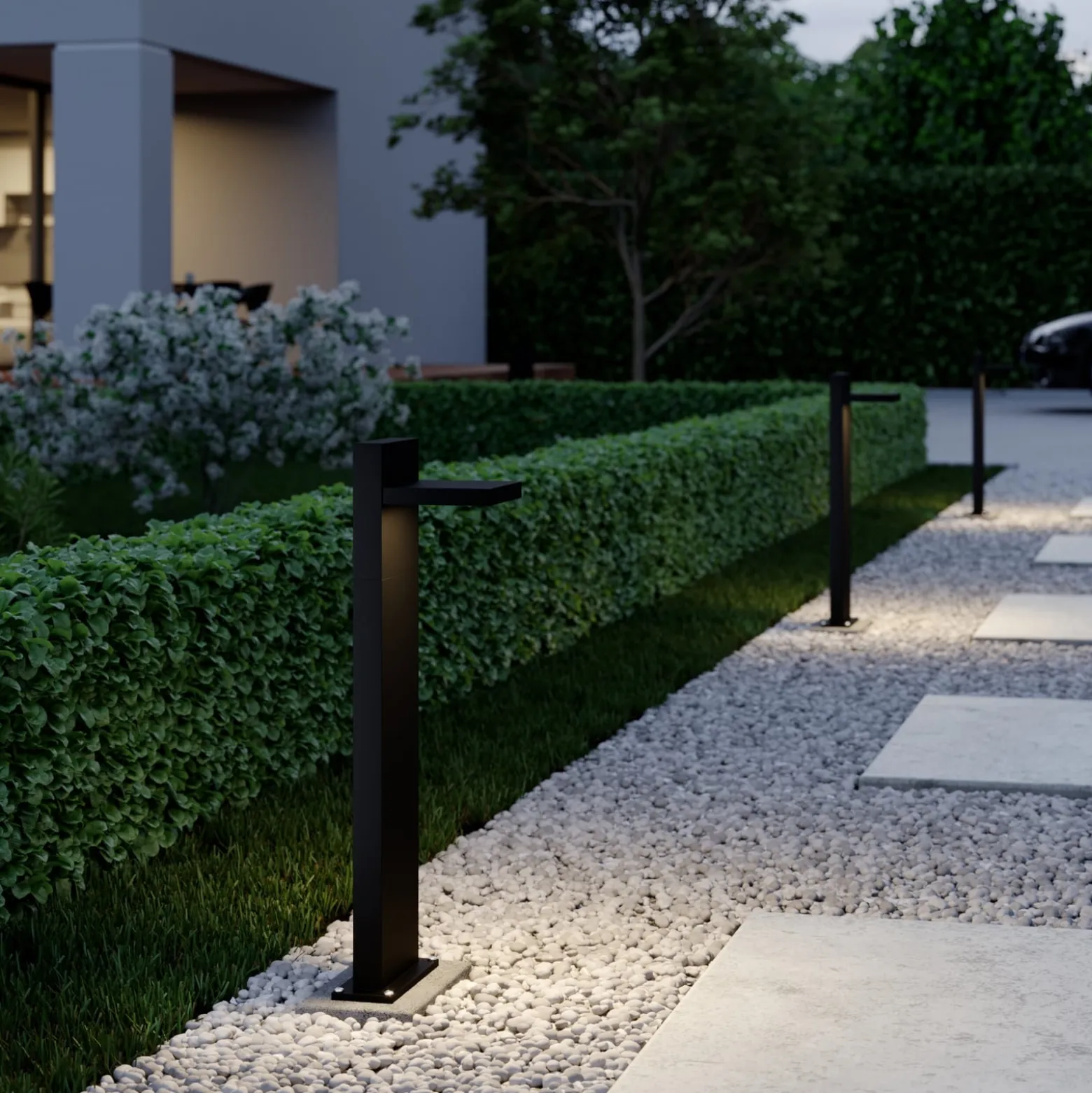 Lucande LED-pollarivalaisin Silvan, 65 cm, antrasiitti, metallia