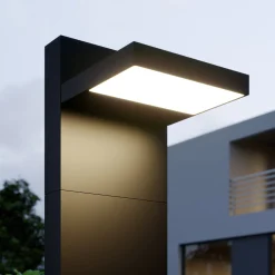 Lucande LED-pollarivalaisin Silvan, 65 cm, antrasiitti, metallia