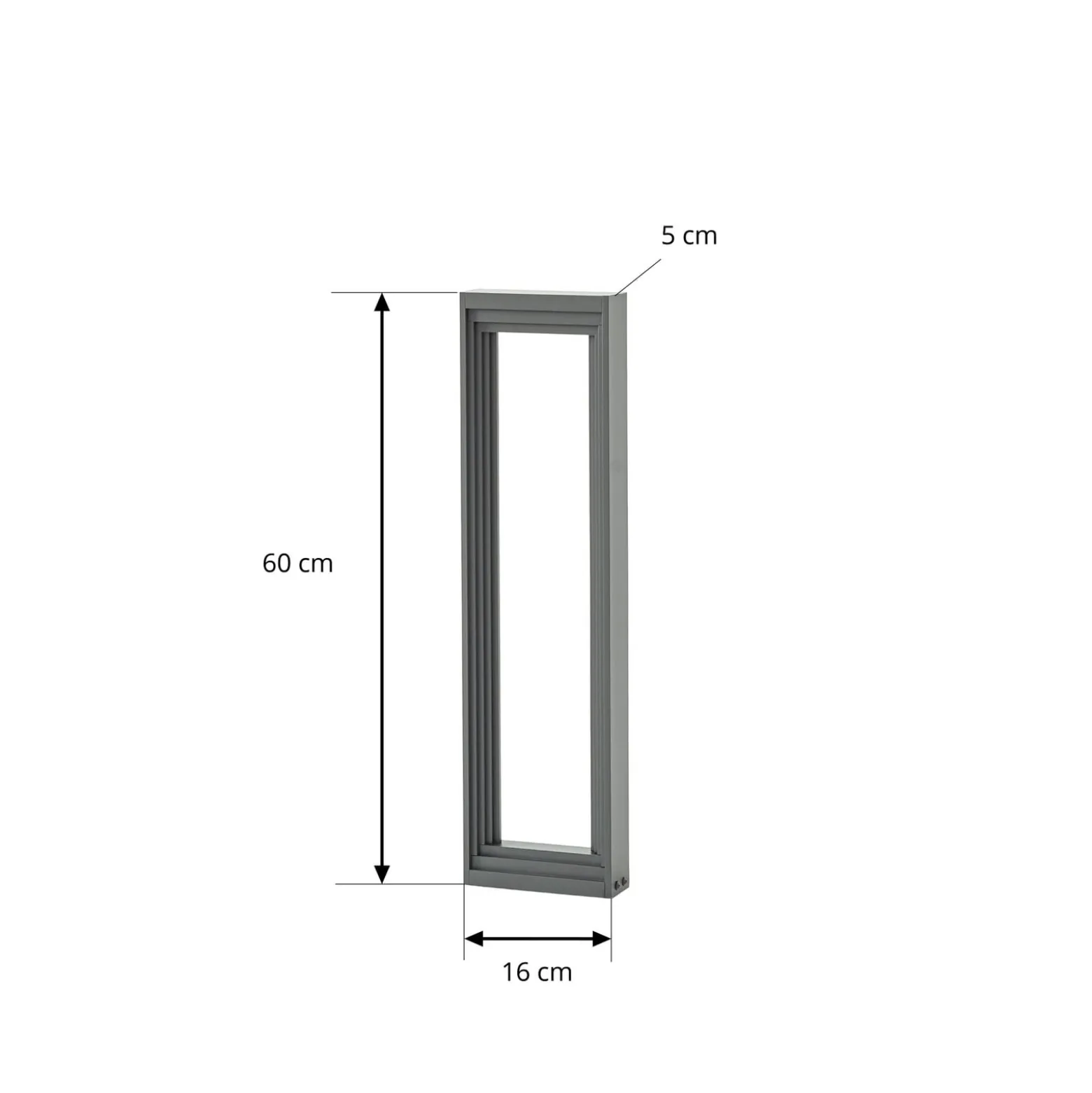 Lucande LED-pylväsvalaisin Ashkan, korkeus 60 cm, antrasiitti, IP65