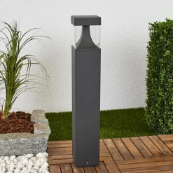 Lucande LED-pylväsvalaisin Egon, korkeus 65 cm, grafiitinharmaa, IP54