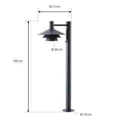 Lucande LED-pylväsvalaisin Montaro, 100 cm, antrasiitti, liiketunnistin