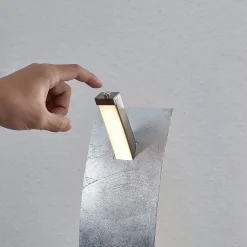 Lucande LED-pöytävalaisin Marija, hopeanvärinen, himmennettävä, 62 cm