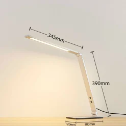 Lucande LED-pöytävalaisin Nicano, harmaa, metalli, himmeä.