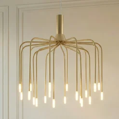 Lucande LED-riippuvalaisin Ariadne, halkaisija 57 cm, mattakulta, 20 lamellia