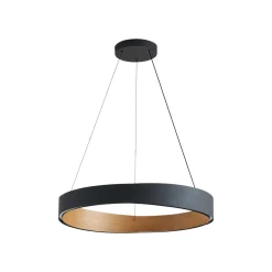 Lucande LED-riippuvalaisin Daelor, musta/puu, CCT, himmennettävä