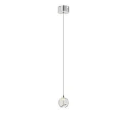 Lucande LED-riippuvalaisin Hayley, Ø 9 cm, krominvärinen, lasi