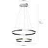 Lucande LED-riippuvalaisin Lyani, 60 cm, 2-valo, kromi, himmennettävä