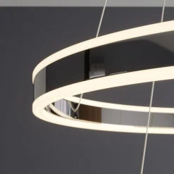 Lucande LED-riippuvalaisin Lyani, 60 cm, 2-valo, kromi, himmennettävä
