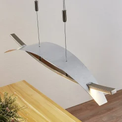 Lucande LED-riippuvalaisin Marija, 91 cm, hopea, himmennettävä