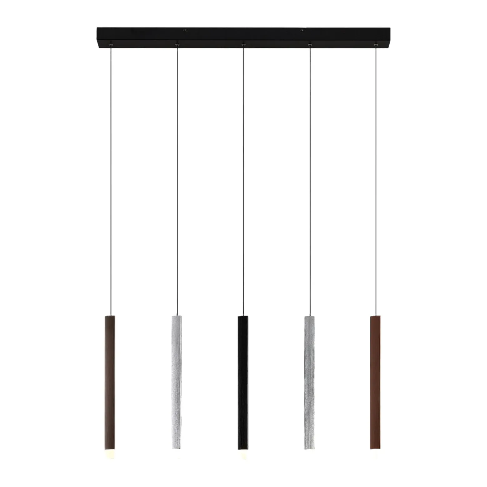 Lucande LED-riippuvalaisin Stoika, 88 cm, 5-lamppuinen, metalli