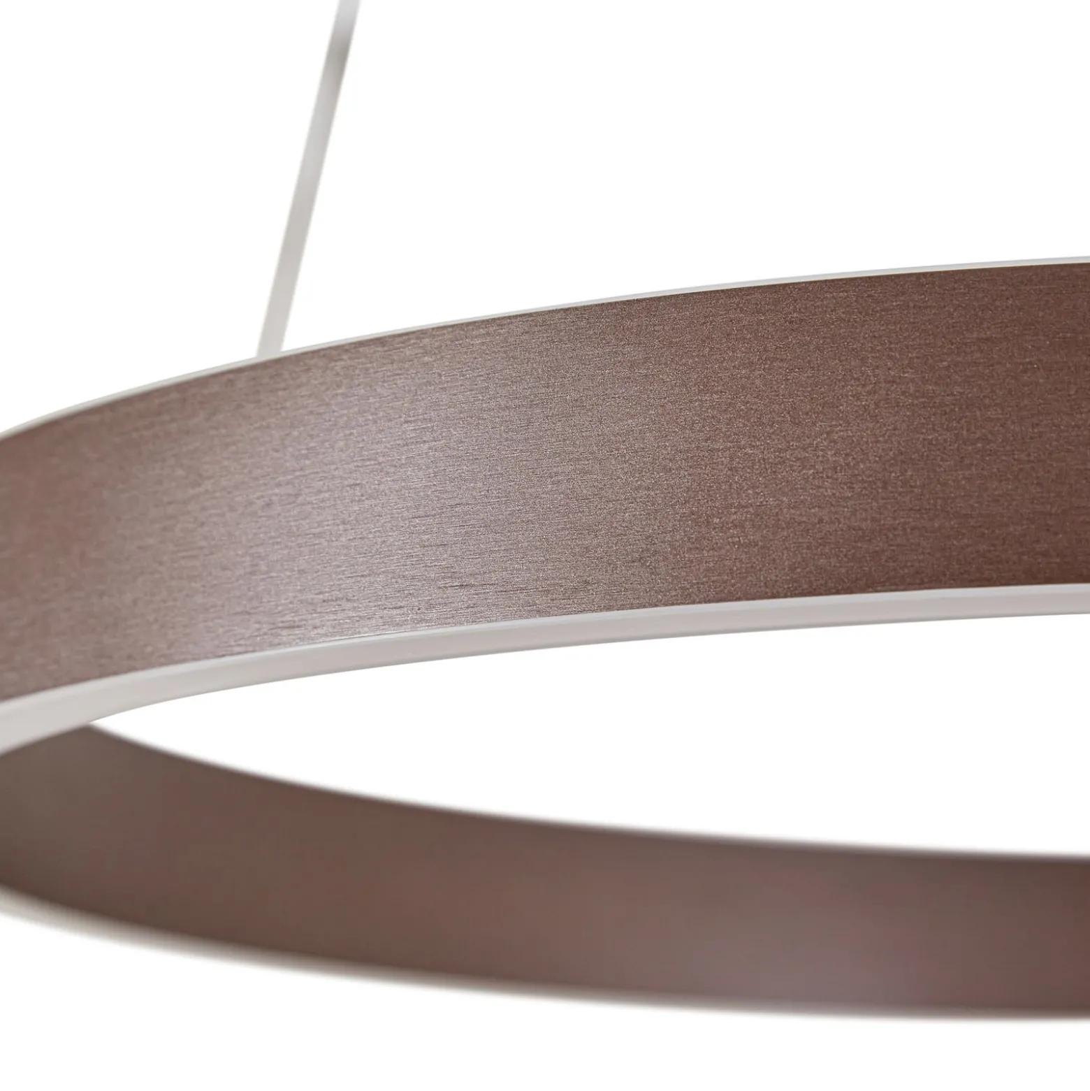Lucande LED-riippuvalaisin Yonam, Ø 60 cm, 1-lamppuinen, ruskea, CCT