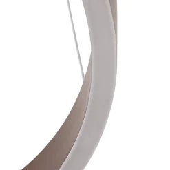 Lucande LED-riippuvalaisin Yonam, Ø 60 cm, 2-lamppuinen, ruskea, CCT
