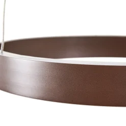 Lucande LED-riippuvalaisin Yonam, Ø 60 cm, 2-lamppuinen, ruskea, CCT