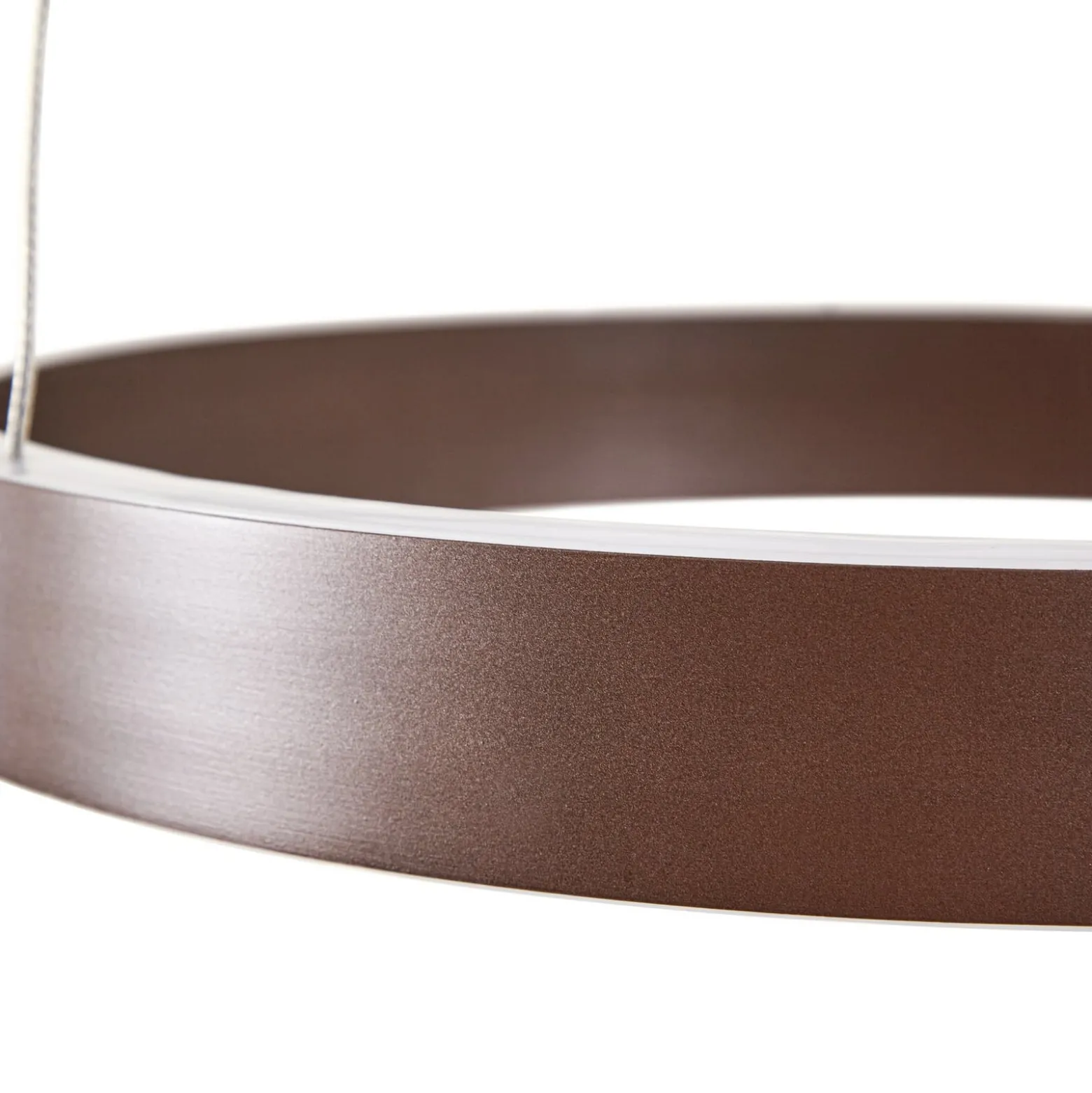 Lucande LED-riippuvalaisin Yonam, Ø 60 cm, 2-lamppuinen, ruskea, CCT