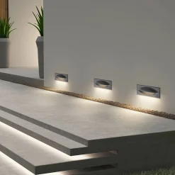 Lucande LED-seinään upotettava valaisin Zandro, 25 cm, antrasiitti, IP65