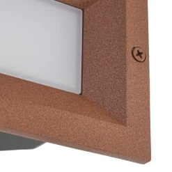 Lucande LED-seinäuppovalaisin Lachlain, ruoste, 25 cm, IP65