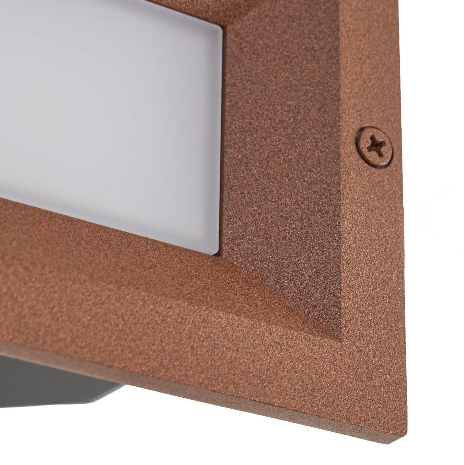 Lucande LED-seinäuppovalaisin Lachlain, ruoste, 25 cm, IP65