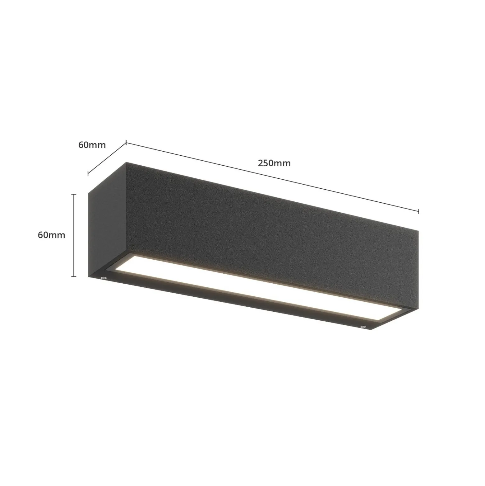 Lucande LED-seinävalaisin Lengo, 25 cm, antrasiitti, alaspäin suunnattu, 3000K