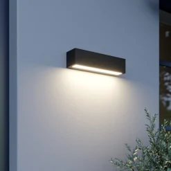 Lucande LED-seinävalaisin Lengo, 25 cm, antrasiitti, alaspäin suunnattu, 3000K