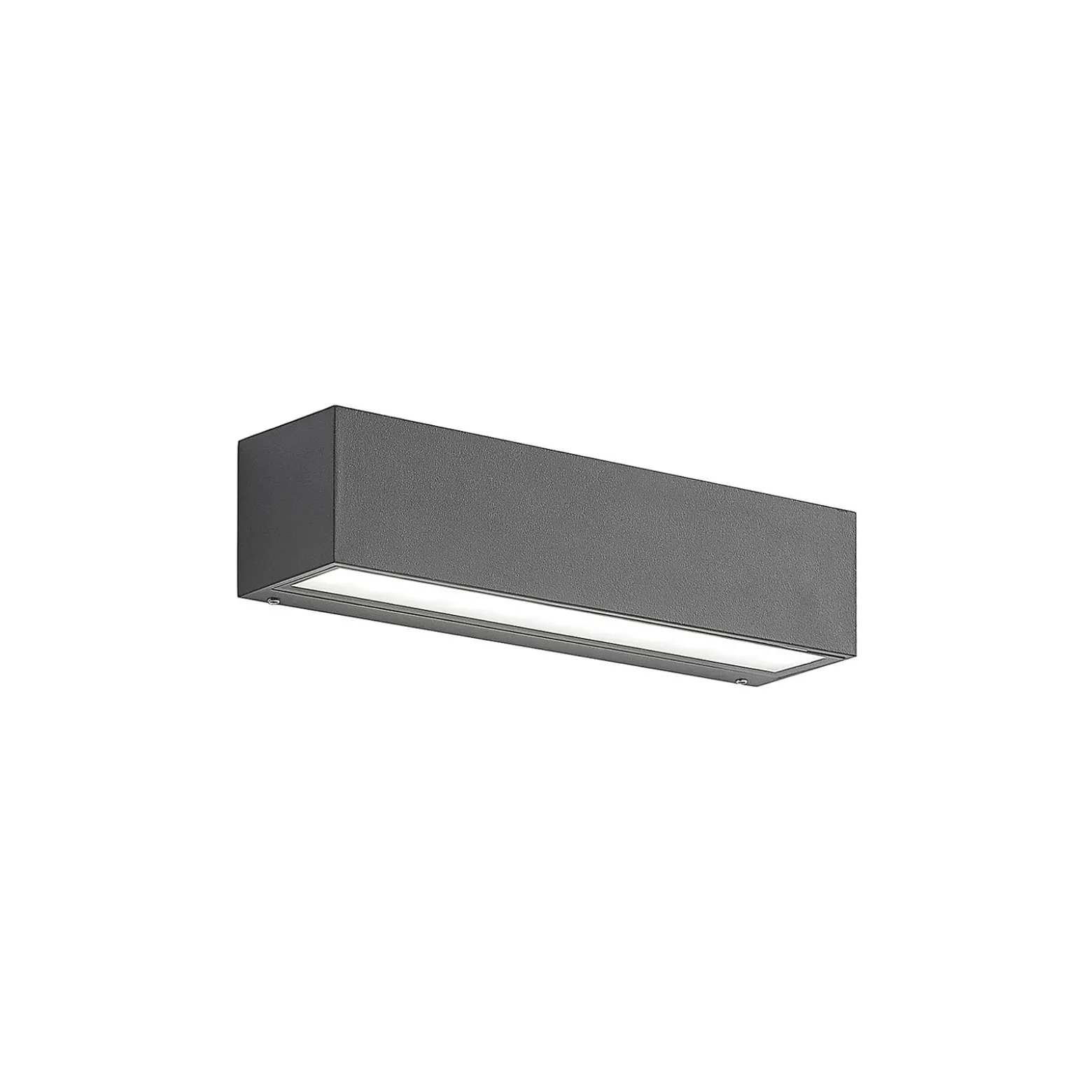 Lucande LED-seinävalaisin Lengo, 25 cm, antrasiitti, alaspäin suunnattu, 3000K