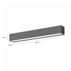 Lucande LED-seinävalaisin Lengo, 50 cm, antrasiitti, ylös/alas 3000 K