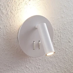 Lucande LED-seinävalaisin Magya, valkoinen 2-valo. pyöreä