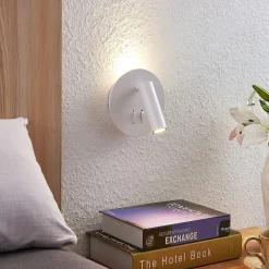 Lucande LED-seinävalaisin Magya, valkoinen 2-valo. pyöreä