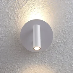 Lucande LED-seinävalaisin Magya, valkoinen 2-valo. pyöreä