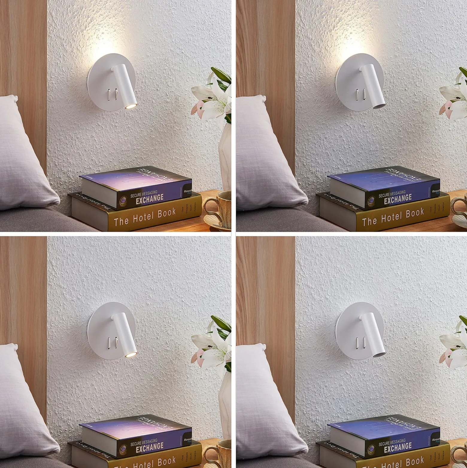 Lucande LED-seinävalaisin Magya, valkoinen 2-valo. pyöreä