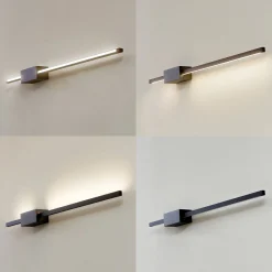 Lucande LED-seinävalaisin Skaila, musta, pituus 90cm, 3000 K