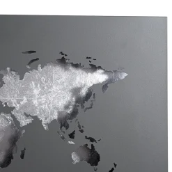 Lucande LED-seinävalaisin World, antrasiitti/hopea, 60 cm x 30 cm