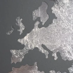 Lucande LED-seinävalaisin World, antrasiitti/hopea, 60 cm x 30 cm