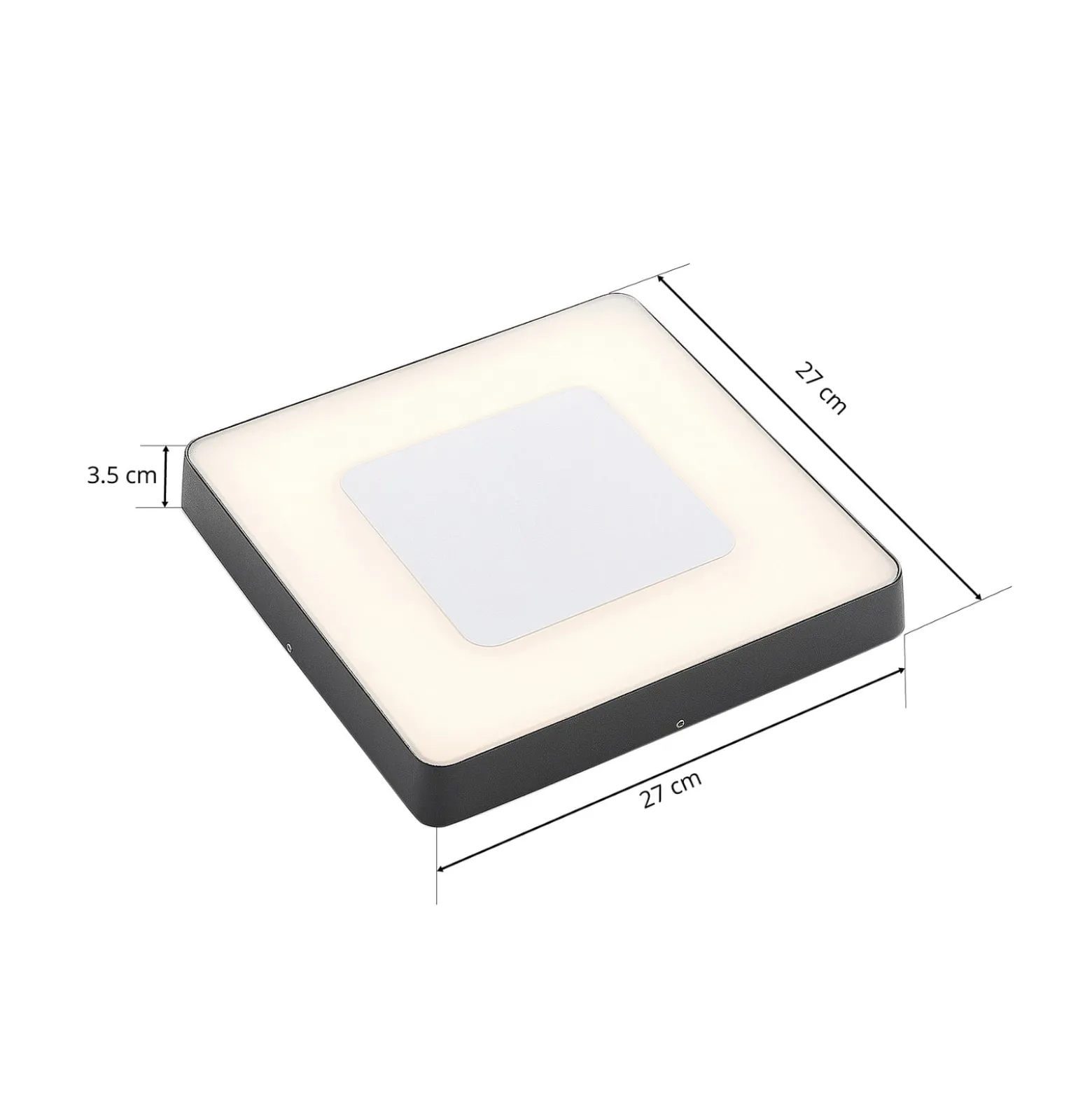 Lucande LED ulkokattovalaisin Sora, kulmikas, anturi, IP54
