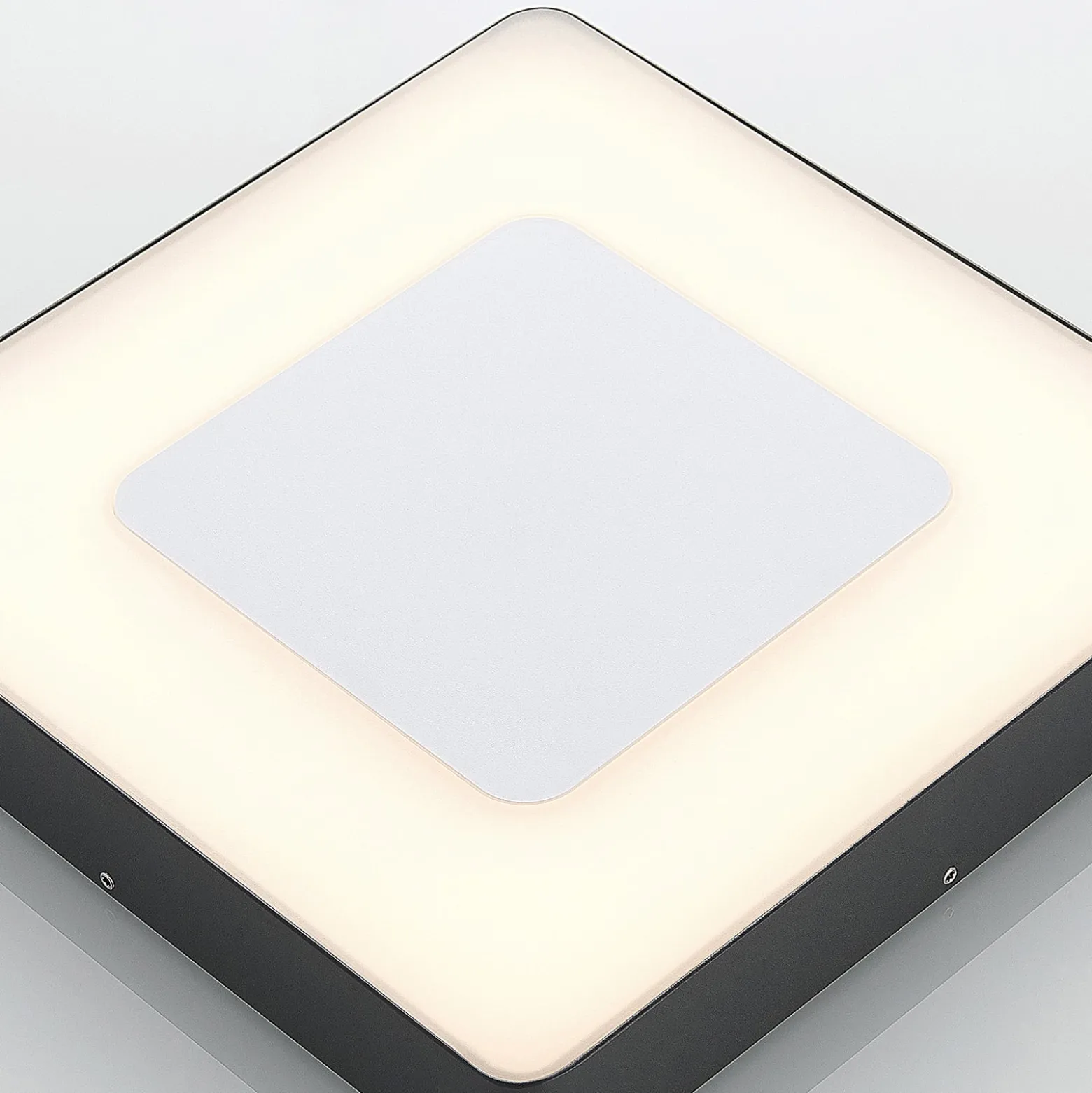 Lucande LED ulkokattovalaisin Sora, kulmikas, anturi, IP54