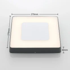 Lucande LED ulkokattovalaisin Sora, kulmikas, anturi, IP54