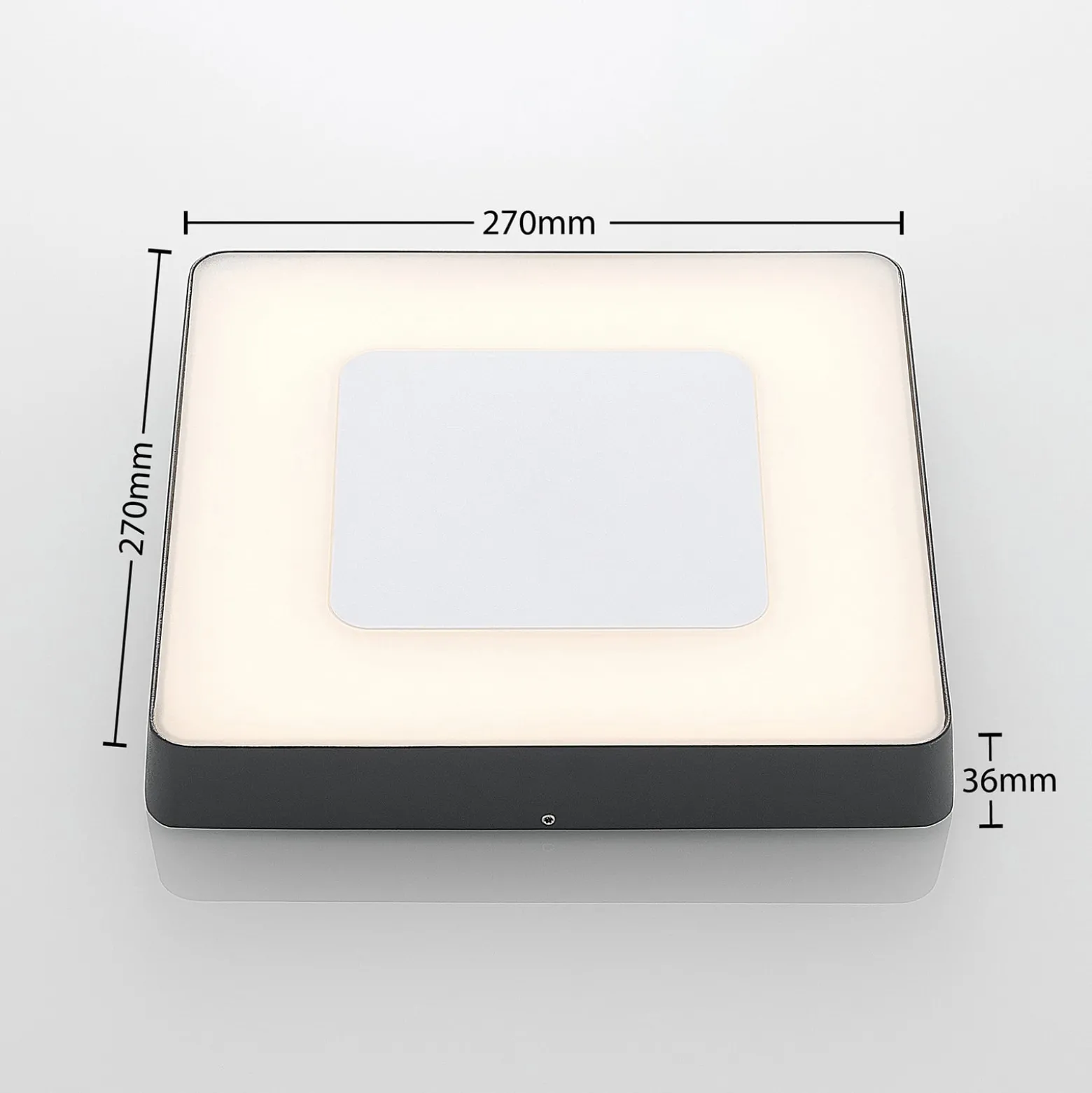 Lucande LED ulkokattovalaisin Sora, kulmikas, anturi, IP54