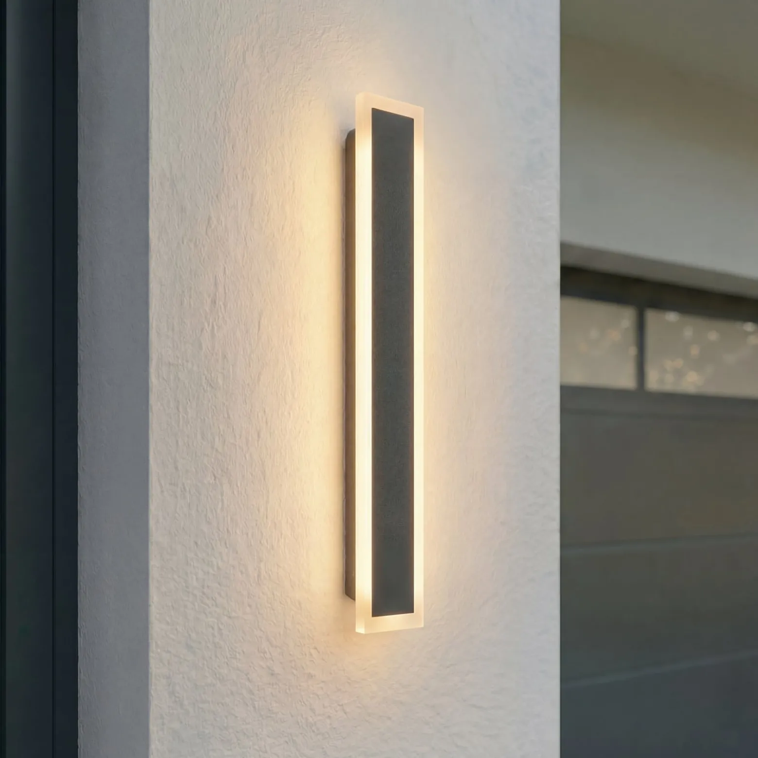 Lucande LED-ulkoseinälamppu Ilora, musta, 60 cm, CCT, IP65