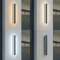 Lucande LED-ulkoseinälamppu Ilora, musta, 60 cm, CCT, IP65
