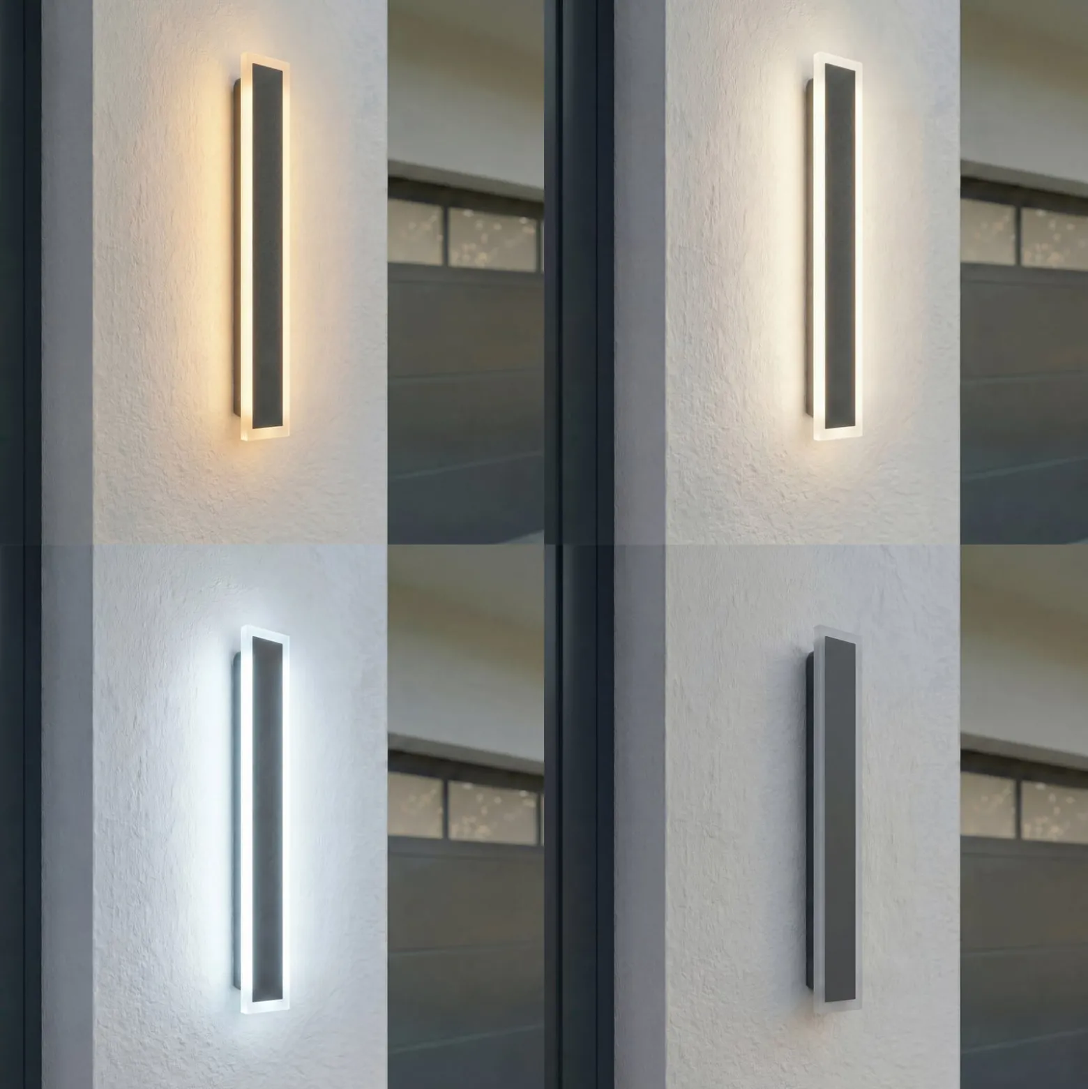Lucande LED-ulkoseinälamppu Ilora, musta, 60 cm, CCT, IP65