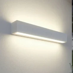 Lucande LED-ulkoseinälamppu Lengo, 50 cm, valkoinen, ylös/alas, 3000 K