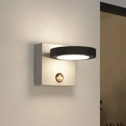 Lucande LED-ulkoseinävalaisin Belna, betoni, anturi, IP54