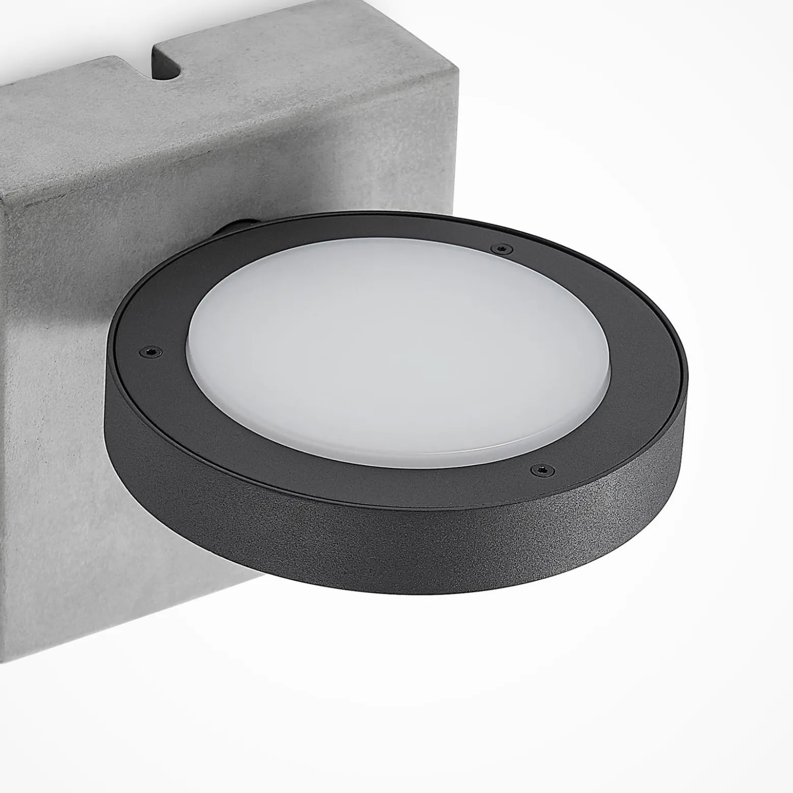 Lucande LED-ulkoseinävalaisin Belna, betoni, anturi, IP54
