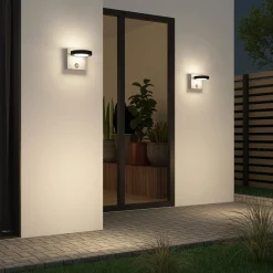 Lucande LED-ulkoseinävalaisin Belna, betoni, anturi, IP54