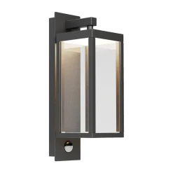 Lucande LED-ulkoseinävalaisin Ferdinand, anturi, tummanharmaa