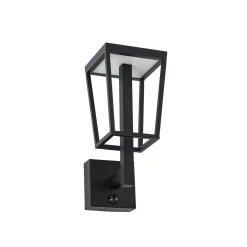 Lucande LED-ulkoseinävalaisin Lynx, 35,5 cm, musta, liiketunnistin