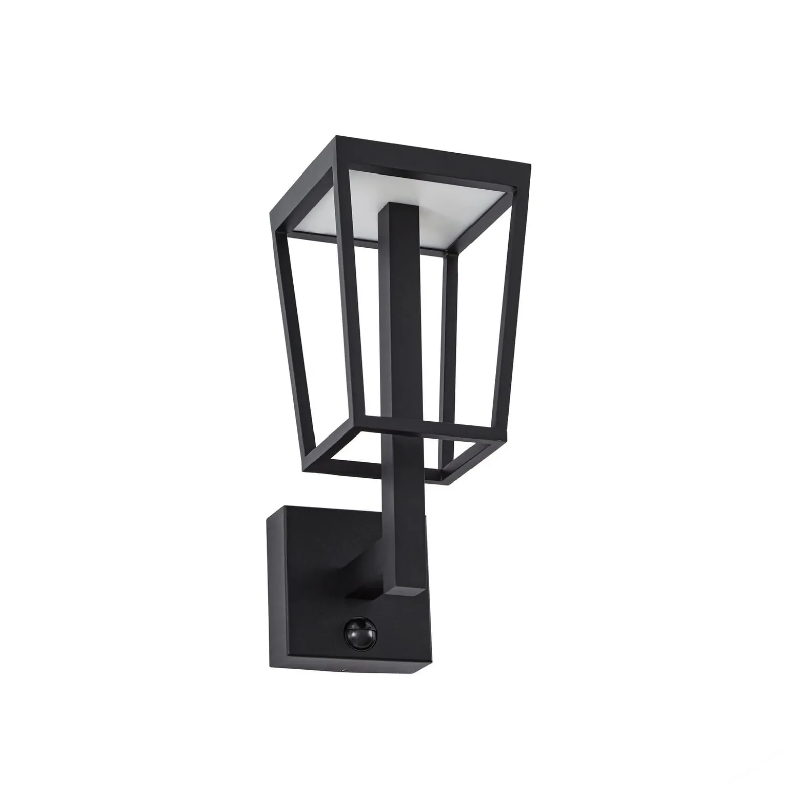 Lucande LED-ulkoseinävalaisin Lynx, 35,5 cm, musta, liiketunnistin